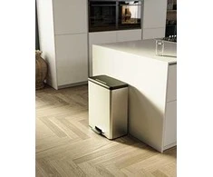 Curver Šiukšliadėžė su pedalu Deco, sidabrinės spalvos, 65l