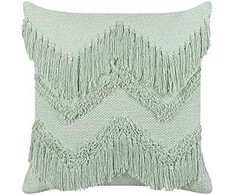 Beliani Lumarko Cotton dekoratyvinė pagalvė su kutais 45 x 45 cm šviesiai žalia BACOPA!