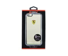 Ferrari Harddėklas FEHCP6LBK Apple iPhone 6/6SPlus racing shield skaidrus juodos spalvos