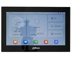 Dahua IP domofono monitorius VTH5321GB-W. 10 col. 1024x600. Wifi, PoE(802.3af). SIP. Andoid 8.1, Juodas