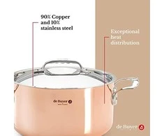 De Buyer Deep puodas su dangčiu, 7.5 l, Prima Matera