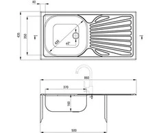 Virtuvinė plautuvė Deante Techno ZMU_011B, satin