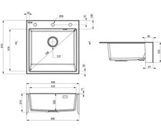 Deante granitinė virtuvinė plautuvė Deante Eridan, ZQE_G10K, Metallic graphite