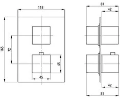 „Deante“ TERMOSTATINĖS DĖŽĖS-A BXY_X44T CHROME SQUARE KOMPONENTAI
