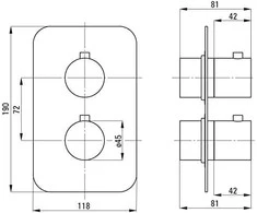 Deante BOX-A BXY_X44T TERMOSTATINIO NERO ROUND KOMPONENTAI
