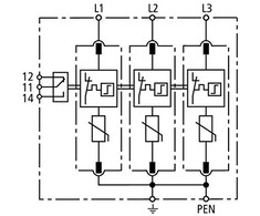 Dehn Viršįtampių ribotuvas C tipas 2 3P 20kA 1,5kV (952305)