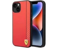 Apple iPhone 14 Plus Ferrari dėklas Carbon (FEHCP14MaxRE) raudonos spalvos
