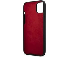 Ferrari FEHCP14MSIBBK Apple iPhone 14 Plus /15 Plus 6,7″ juodos spalvos kietas dėklas Silicone Metal Logo
