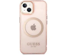 Dėklas GUESS GUHMP14MHTCMP IPHONE 14 PLUS / 15 PLUS 6.7 "Rožinis / Rožinis HARD CASE GOLD OUTLINE TRANSLUENT MAGSAFE