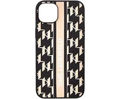 Dėklas Karl Lagerfeld Hardcase Monogram Stripe KLHCP14MPGKLSKW galinis dangtelis, Apple, iPhone 14 Plus, TPU, ruda, 6,7 colio