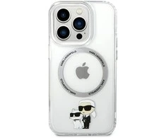 Apple iPhone 14 Pro Karl Lagerfeld dėklas IML NFT Karl&amp;Choupette Magsafe (KLHMP14LHNKCIT) skaidrus