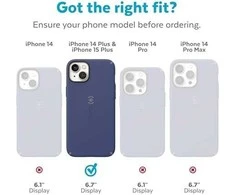Speck Presidio2 Pro + MagSafe – iPhone 15 Plus / 14 Plus dėklas su MICROBAN danga (juoda / juoda / balta)