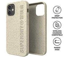 SuperDry Snap Apple iPhone 12 mini Compostable dėklas telefonui smėlio spalvos 42623