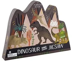 Dėlionė FLOSS &amp; ROCK - Dino 80pc "Dino" Shaped Jigsaw with Shaped Box - (38P3437)