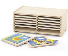 Dėlionė Viga Toys Mediniai galvosūkiai 12 lentų 4 galvosūkiai „Viga“ žaislų stende