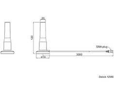 Delock LTE antenos SMA kištukas 3 - 5 dBi 12 cm fiksuotas įvairiakryptis