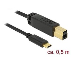 Delock kabelis USB 3.1 Gen 2 USB Type-C™ kištukas > USB Type-B kištukas 0,5 m juodas