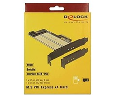 Delock PCIe x4 > 1 x M.2 Key B 1 x M.2 Key M žemo profilio formos faktorius