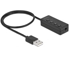 Delock USB ausinių ir mikrofono adapteris su 2 x 3,5 mm lizdu