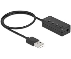 Delock USB ausinių ir mikrofono adapteris su 2 x 3,5 mm lizdu