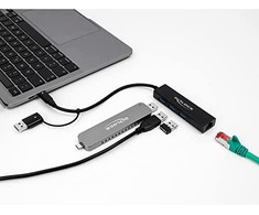 Delock 3 Port USB 3.2 Gen 1 Hub + Gigabit LAN