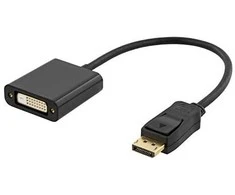 DELTACO Adapteris DisplayPort į DVI-I Dual Link 20 kontaktų vyriškas - 24 + 5 kontaktų vyriškas, Juodas , 0.2m / DP-DVI14