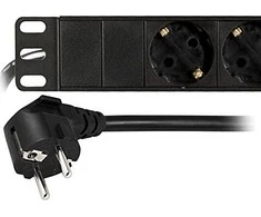 Maitinimo panelė 19 Deltaco, 8xCEE 7/4 lizdai , 1xCEE 7/7 2m, juoda / GT-8529