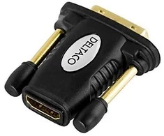 DELTACO HDMI adapteris, Full HD 60Hz, HDMI 19 kontaktų lizdas į DVI-D kištuką, auksininės jungtys HDMI-11
