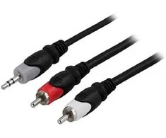 Audio kabelis DELTACO 3,5 mm ha - 2xRCA ha, 0.5m / MM-138