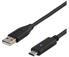Bikuvalt Mob. telefono kabelis DELTACO USB 2.0 "C-A", 2.m, juodas / USBC-1006