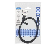 Deltaco USBC-1152 1m 3A 60W Juodas (Juodas) USB Kabelis