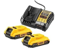 De Walt Akumuliatorius DeWalt DCB1104D2-QW; 18 V; 2,0 Ah; Li-ion; 2 vnt. + pakrovėjas