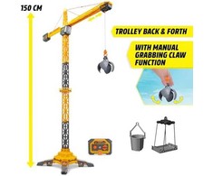 Dickie Toys Didelis nuotolinio valdymo kranas, 150 cm besisukanti ranka, titaninis kranas, nuotolinio valdymo pultas su USB + šviesa