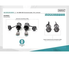 Kabelis Digitus DIGITUS HDMI OVP gepanzertes St / St IP68 4K 10m Juodas