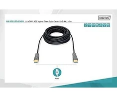 Assmann Electronic „Assmann“ elektroninis ASSMANN jungiamasis kabelis HDMI hibridinis šviesolaidinis „Premium HighSpeed Ethernet“ AOC 4K 60Hz UHD tipas HDMI A/HDMI AM/M 15m