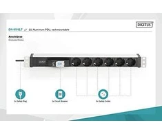 Assmann Electronic DIGITUS DN-95417 1U aliuminio PDU montuojamas ant stovo 6x saugos lizdas 16A 4000W 250VAC 50/60Hz