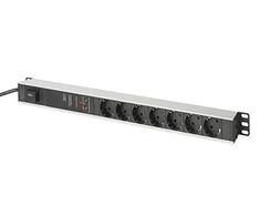 Assmann Electronic DIGITUS 1U Aliuminio PDU Montuojamas ant stovo 16A 4000W 250VAC 50/60Hz 7x lizdas CEE 7/7 2m kabelis CEE 7/7 kištukas