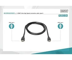 Assmann Electronic ASSMANN jungties kabelis HDMI Ultra HighSpeed Ethernet 8K 60Hz UHD tipas HDMI A/HDMI A M/M 1m
