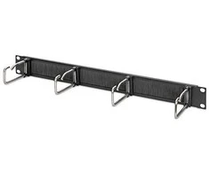 Assmann Electronic DIGITUS DN-97669 1U kabelių valdymo skydelis su šepečiu 4xplieniniai žiedai 40x75mm juodas RAL 9005