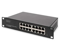 Šakotuvas Digitus Skaitmenas | 16 prievadų Gigabit Ethernet jungiklis | DN-80115 | Nevaldomas | Montuojamas ant stovo | Maitinimo tipas Vidinis