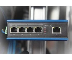 Šakotuvas Digitus INDUSTRIAL 4-PORT GIGABITPOESW - 1XUPLINK DIN RAIL EXT.TEMP RANGE