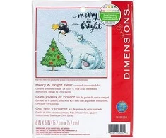 DIMENSIONS Simplicity Creative Corp Kryželiu siuvinėjimo rinkinys "Merry &amp; Bright Bear" D70-08990