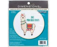 DIMENSIONS Simplicity Creative Corp Kryželių siuvinėjimo rinkinys su lanku "No Probllama" D72-76111