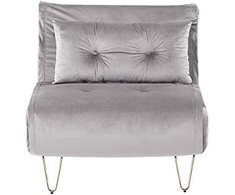 Beliani Vienvietė išskleidžiama sofa VESTFOLD, veliūrinė, pilka