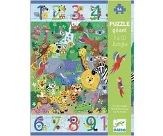 Djeco Milžiniška dėlionė - nuo 1 iki 10 Džiunglės (54 det.) ( DJ07148 )