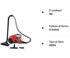 Hoover Huveris | Dulkių siurblys | HP310HM 011 | Be maišelio | Galia 850 W | Dulkių talpa 2 L | Raudona/Juodas