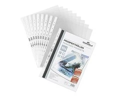 Durable Patvarūs NEIGIAMAS A4 formato skaidrūs prospektų aplankai, 10 vnt. pakuotėje