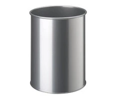 Durable DURABLE Papierkorb Metall rund 15 Liter Metallic sidabrinis