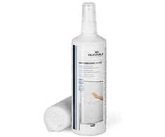 Durable Ilgalaikis SAUSAI TRINAMŲ LENTŲ VALYMO SKYSTIS PURŠKIKLIS 250 ml ŠLUOSTĖ su mikropluoštu BALTOSIOS LENTOS VALYMO RINKINYS