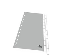 Laikiklis Durable DURABLE Blanko-Register PP blanko Taben 10-teilig grau